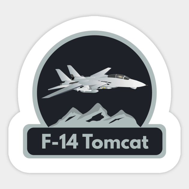 American F-14 Jet Fighter Sticker by NorseTech